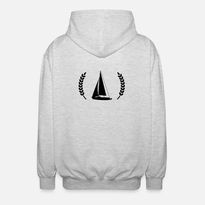 Segelboot - Unisex Kapuzenjacke - Hellgrau meliert