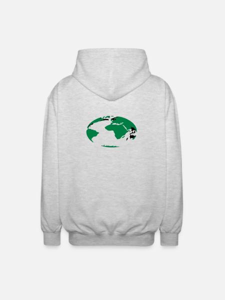 erdball_1 - Unisex Hooded Jacket - light heather grey