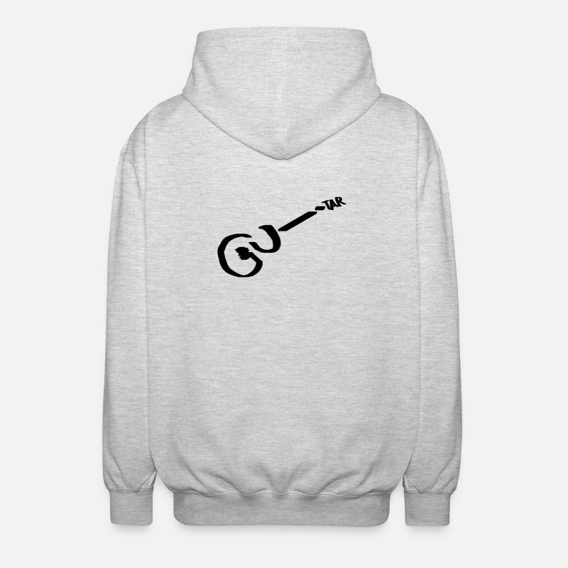 Guitar Pikto schwarz - Unisex Kapuzenjacke - Hellgrau meliert