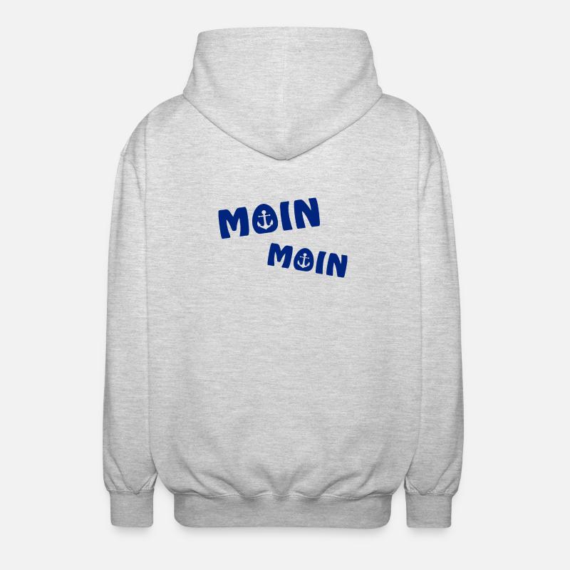 Moin Moin mit Anker - Unisex Kapuzenjacke - Hellgrau meliert