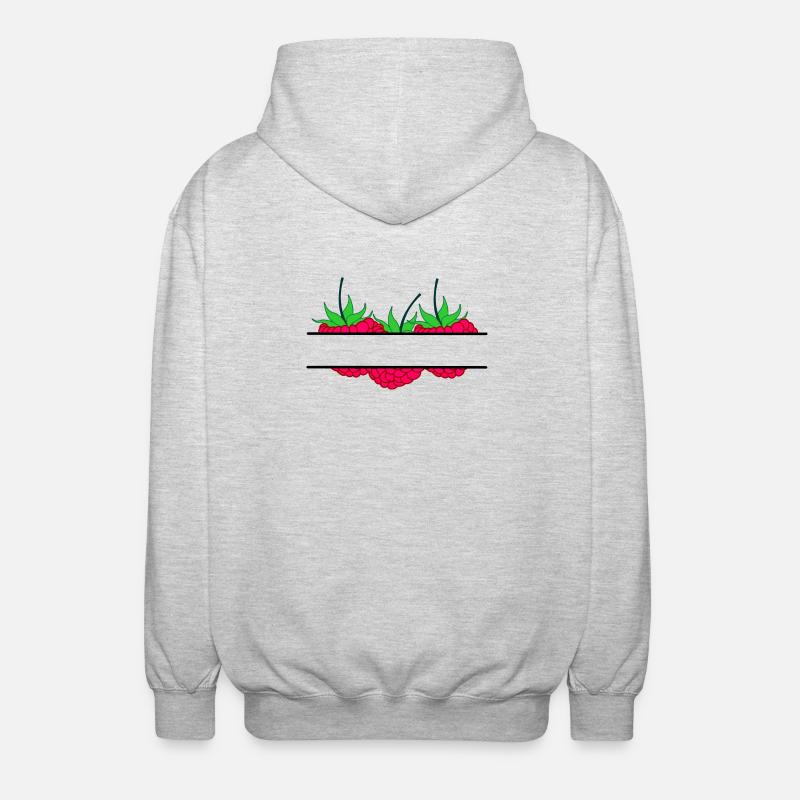 Raspberry banner red raspberry - Unisex Hooded Jacket - light heather grey