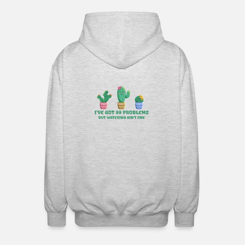 Cute cactus without problems - Unisex Hooded Jacket - light heather grey