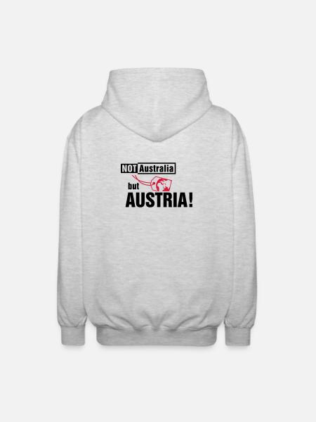 Not Australia but Austria - Unisex Hooded Jacket - light heather grey