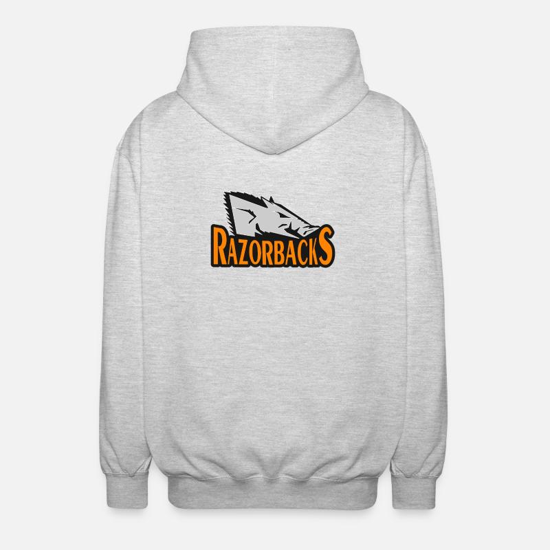 Razorbacks Bold Hog Emblem - Unisex Hooded Jacket - light heather grey