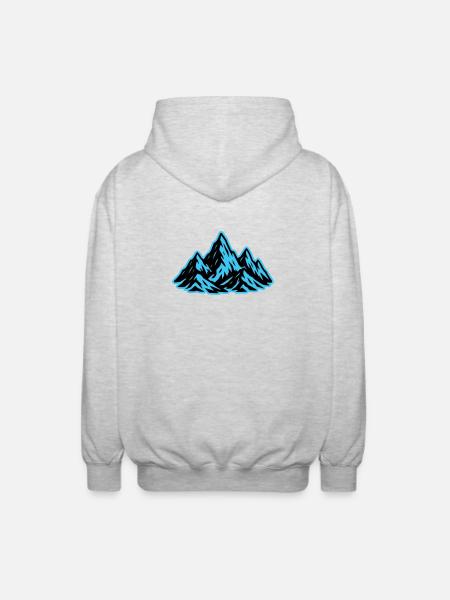 Mountains Summit Icon - Unisex Hooded Jacket - light heather grey