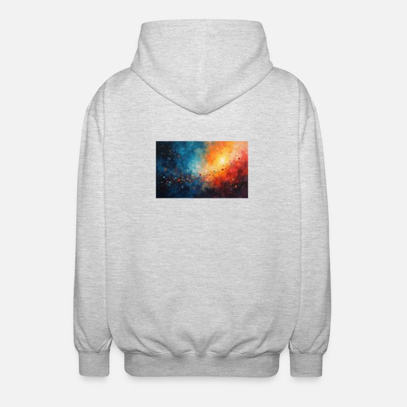 Aube Cosmic Abstract Splash - Veste à capuche unisexe - gris clair chiné