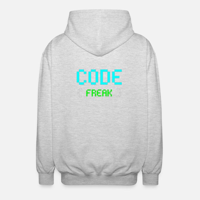 Pixel Code Freak Neon Tee - Unisex Kapuzenjacke - Hellgrau meliert