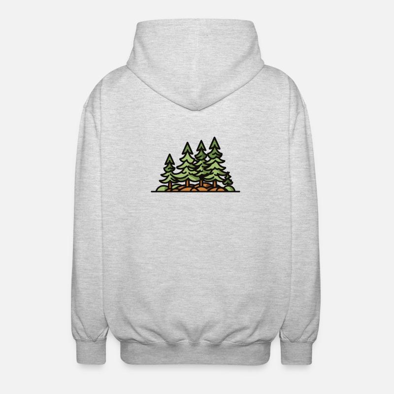 Wald Bäume - Unisex Kapuzenjacke - Hellgrau meliert