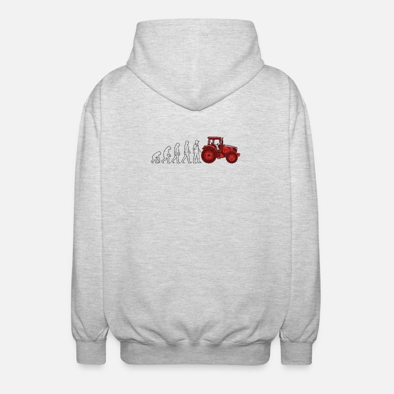 Evolution Farmer Farmer Traktor - Unisex Kapuzenjacke - Hellgrau meliert