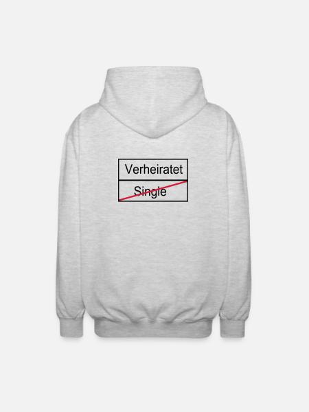 Verheiratet/Single - Unisex Kapuzenjacke - Hellgrau meliert