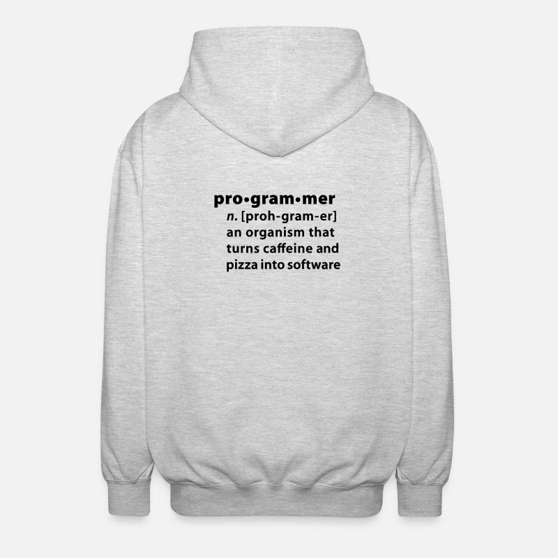 Programmer definition - Programmer la définition - Veste à capuche unisexe - gris clair chiné