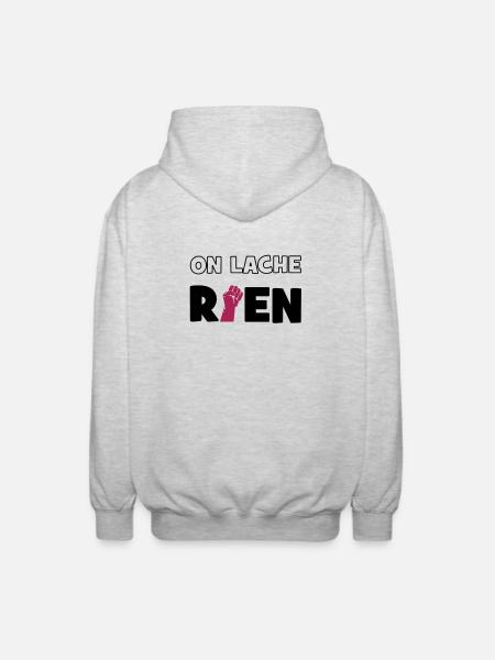 On lâche rien ! - Veste à capuche unisexe - gris clair chiné