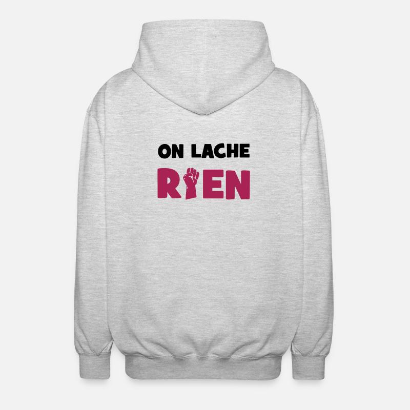 On lâche rien ! - Veste à capuche unisexe - gris clair chiné