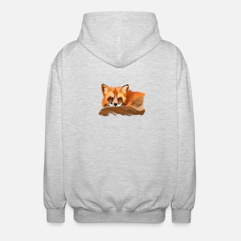 fox - Veste à capuche unisexe - gris clair chiné