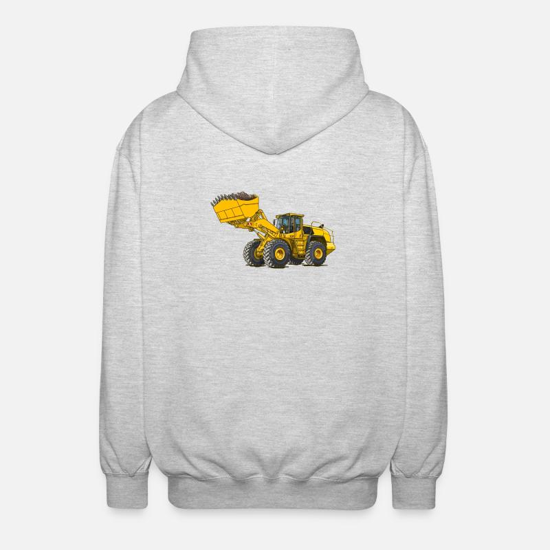 Wheel loader, construction machine - Unisex Hooded Jacket - light heather grey