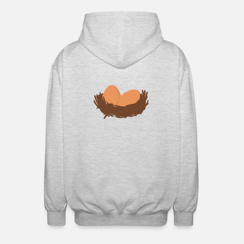 Eier Nest Egg Easter - Unisex Kapuzenjacke - Hellgrau meliert