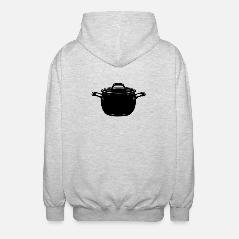 Suppe oder Pfanne - Unisex Kapuzenjacke - Hellgrau meliert