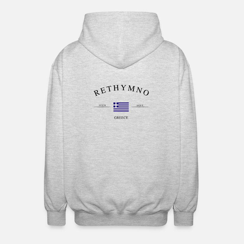Rethymno Kreta – Urlaub Souvenir & Geschenk - Unisex Kapuzenjacke - Hellgrau meliert