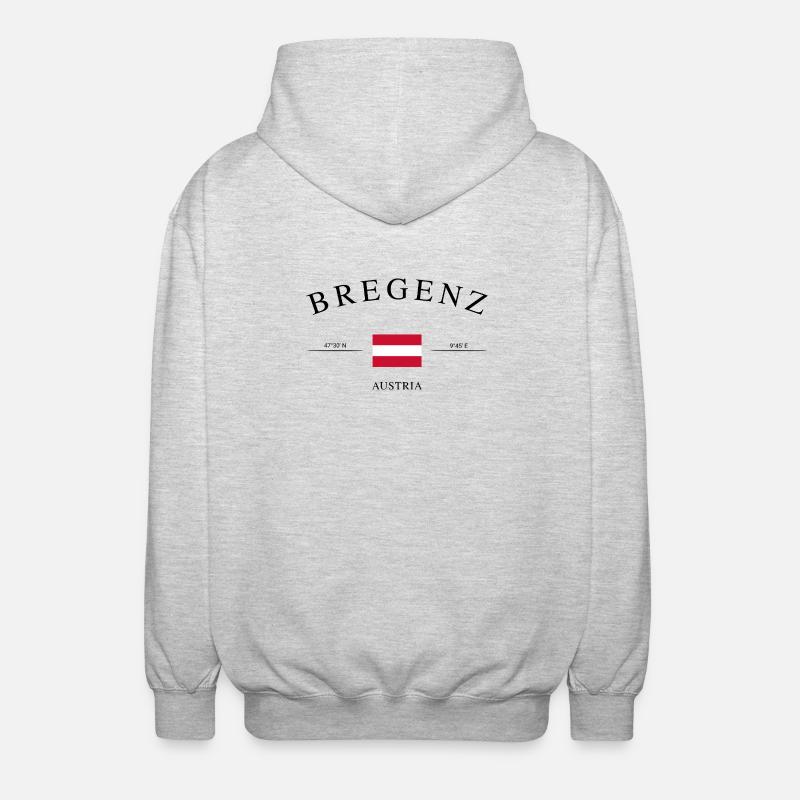 Bregenz Austria – Holiday Souvenir &amp; Gift - Unisex Hooded Jacket - light heather grey