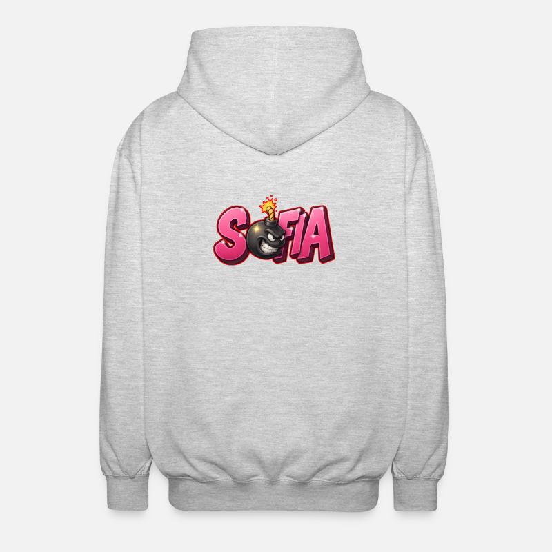 Sofia Graffiti Name Bomb Graffité 3D - Unisex Hooded Jacket - light heather grey
