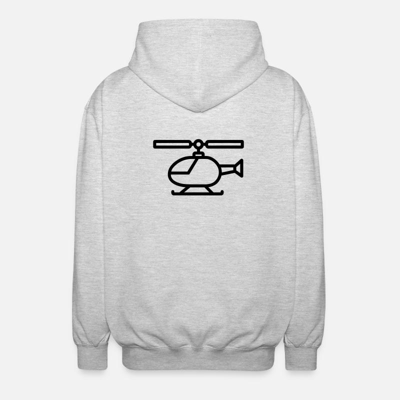 hélicoptère - Veste à capuche unisexe - gris clair chiné