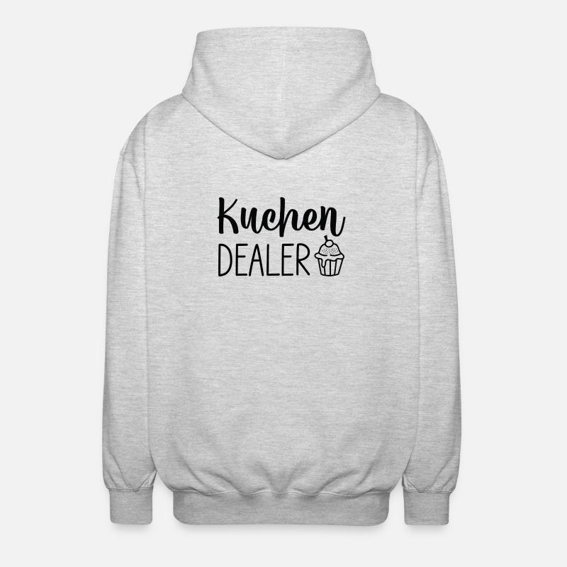 Kuchen Cupcake Script Logo - Unisex Hooded Jacket - light heather grey