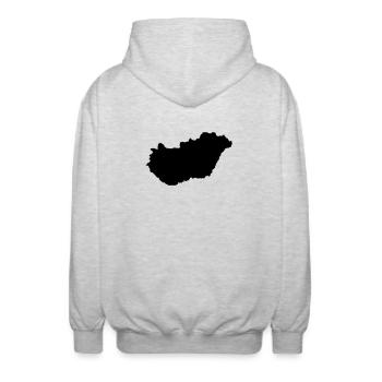 Ungarn Land - Unisex Kapuzenjacke - Hellgrau meliert - Hinten - AI Model Male 185 light (185cm)
