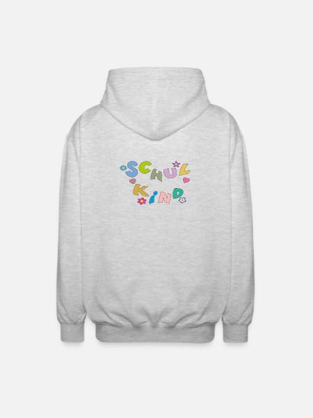 Bunte Schulkind Buchstaben - Unisex Kapuzenjacke - Hellgrau meliert