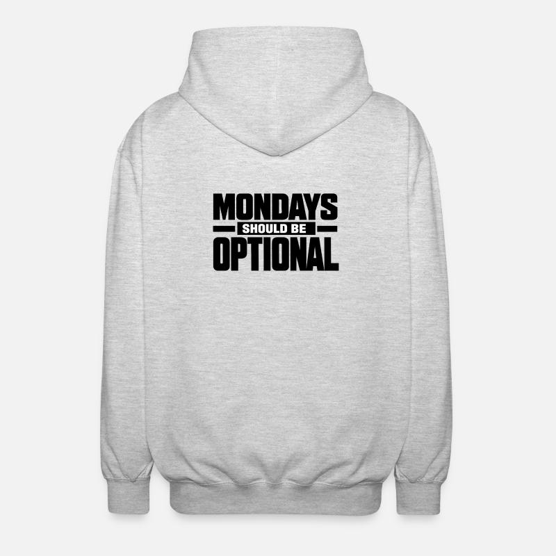 Monday Should Be Optional Büroangestellter - Unisex Kapuzenjacke - Hellgrau meliert