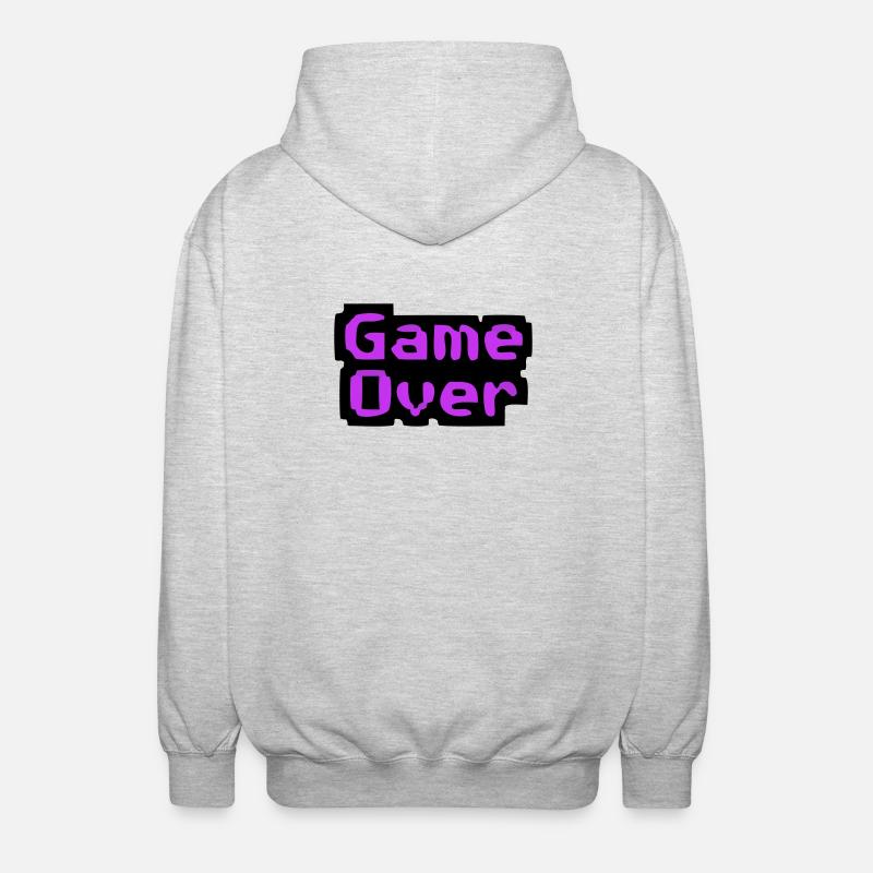 Game Over Pixel Retro - Unisex Hooded Jacket - light heather grey