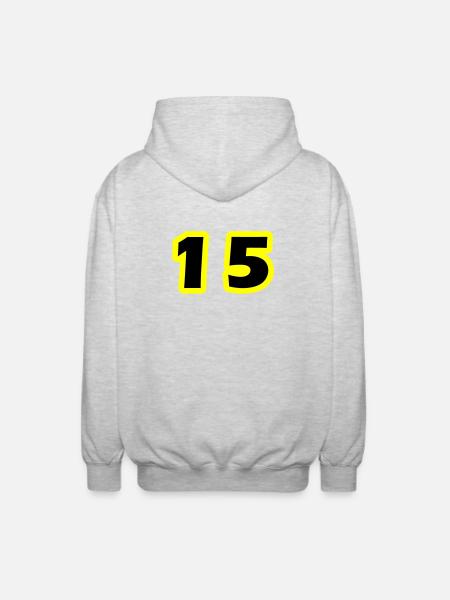 15 Zahl symbol - Unisex Kapuzenjacke - Hellgrau meliert