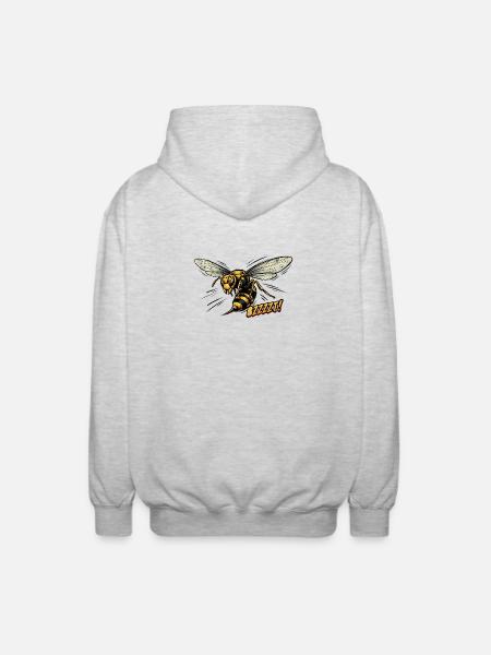 Retro-Stil-Wespe - Unisex Kapuzenjacke - Hellgrau meliert