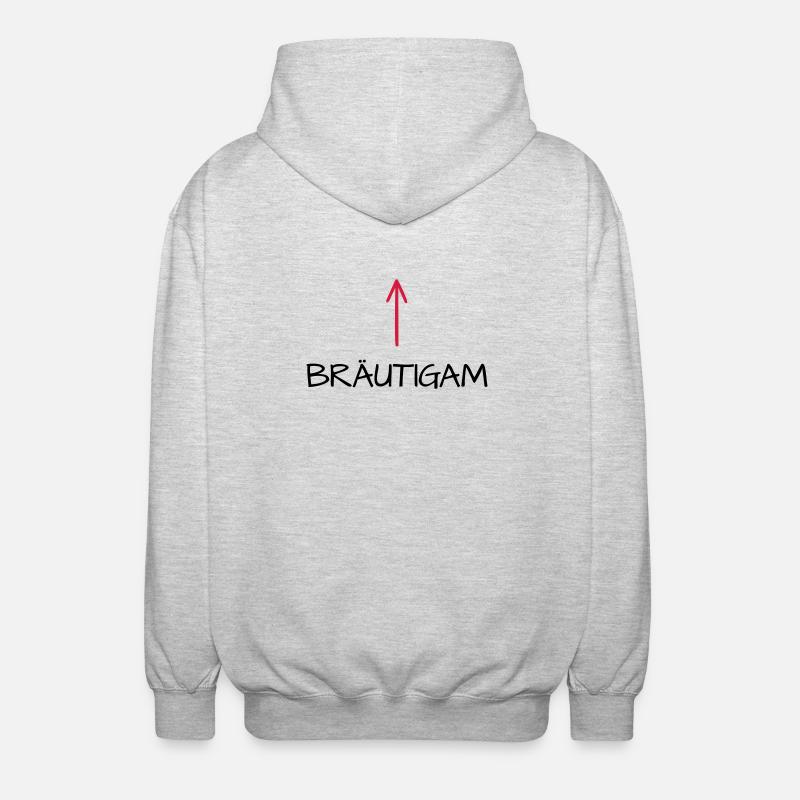 Bräutigam Junggesellenabschied Pfeil - Unisex Kapuzenjacke - Hellgrau meliert