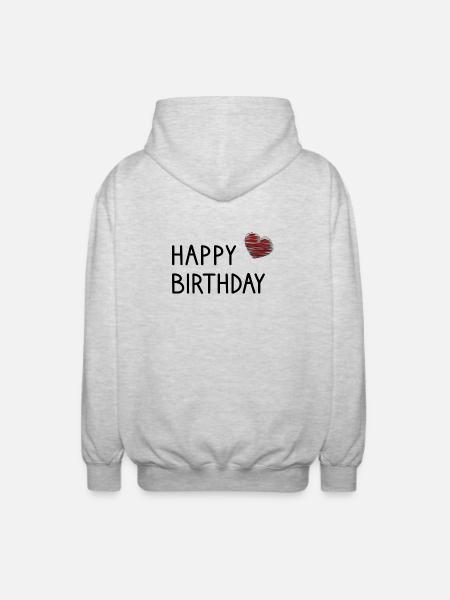 HAPPY BIRTHDAY. HAPPY BIRTHDAY. - Unisex Hooded Jacket - light heather grey