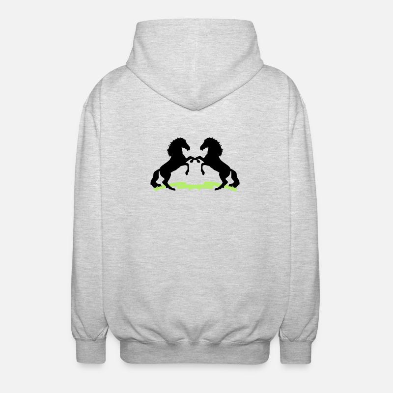 Pferde - Unisex Kapuzenjacke - Hellgrau meliert