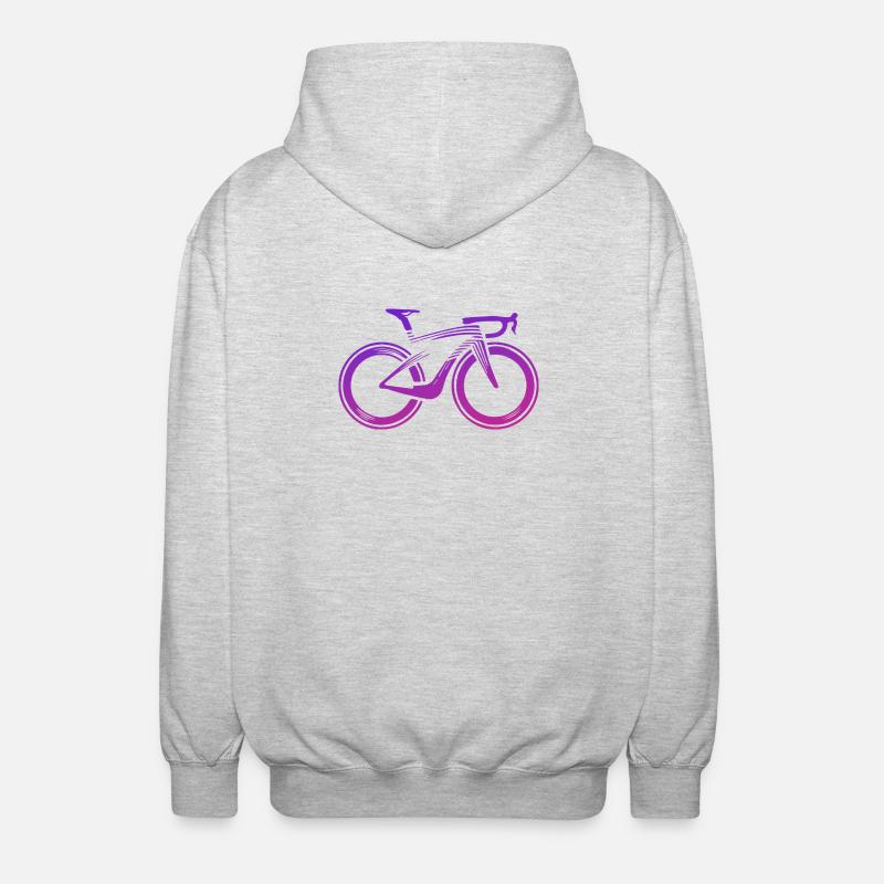 Design de vélo abstrait en violet - Veste à capuche unisexe - gris clair chiné