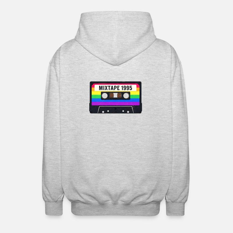 Cassette Mixtape 80s 90s Nostalgie - Veste à capuche unisexe - gris clair chiné