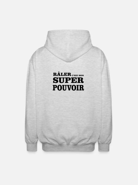 Complaining is my SUPERPOWER - Unisex Hooded Jacket - light heather grey
