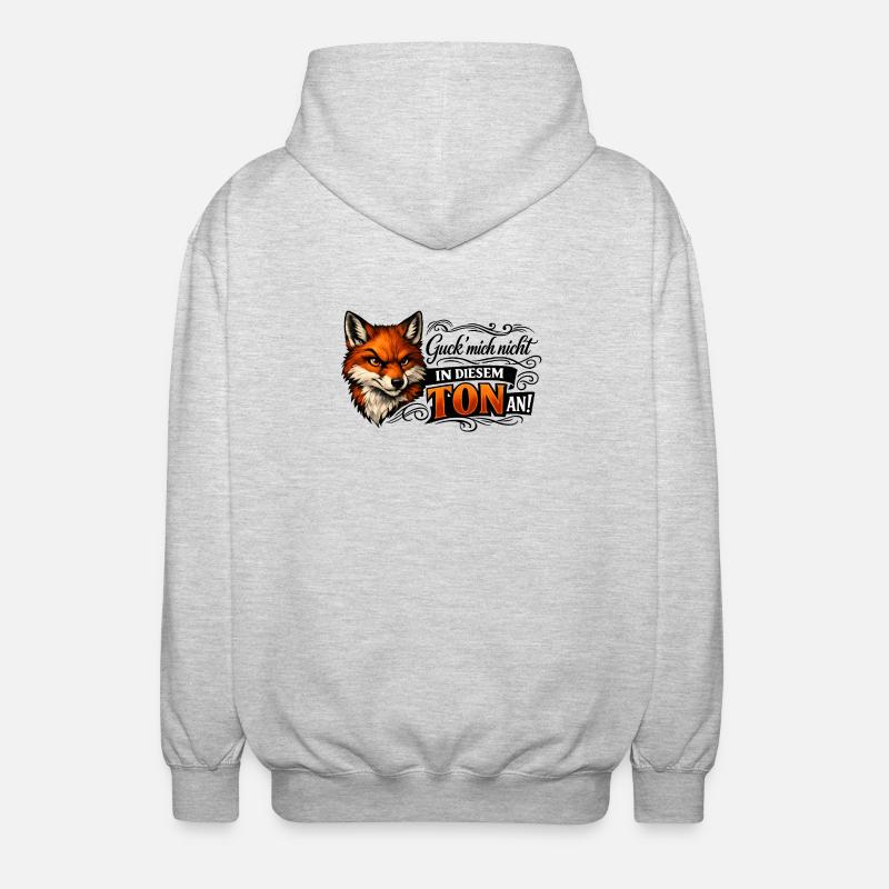Fuchs freches Statement - Unisex Kapuzenjacke - Hellgrau meliert