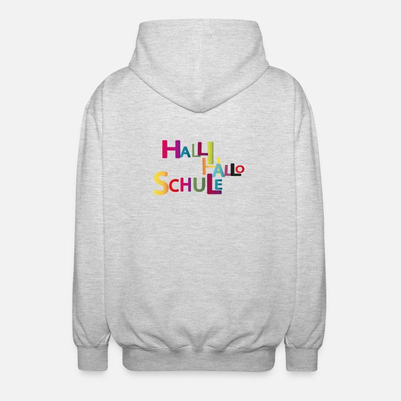 Hello Hello School - Unisex Hooded Jacket - light heather grey