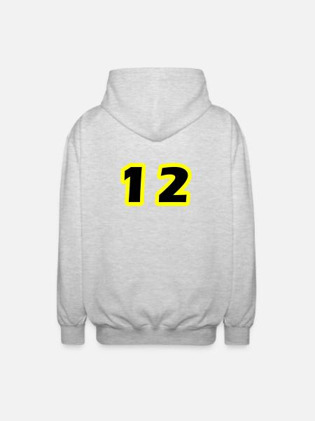 12 Symbole numérique - Veste à capuche unisexe - gris clair chiné