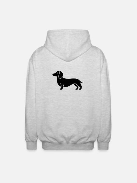 Dackel - Unisex Kapuzenjacke - Hellgrau meliert