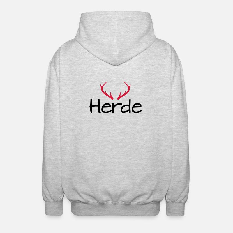 Herde Geweih Hirschgeweih - Unisex Kapuzenjacke - Hellgrau meliert