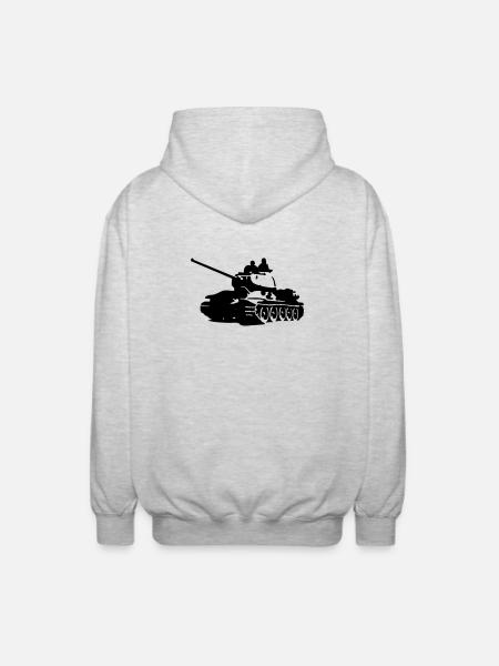 Tank T-34 - Unisex Hooded Jacket - light heather grey
