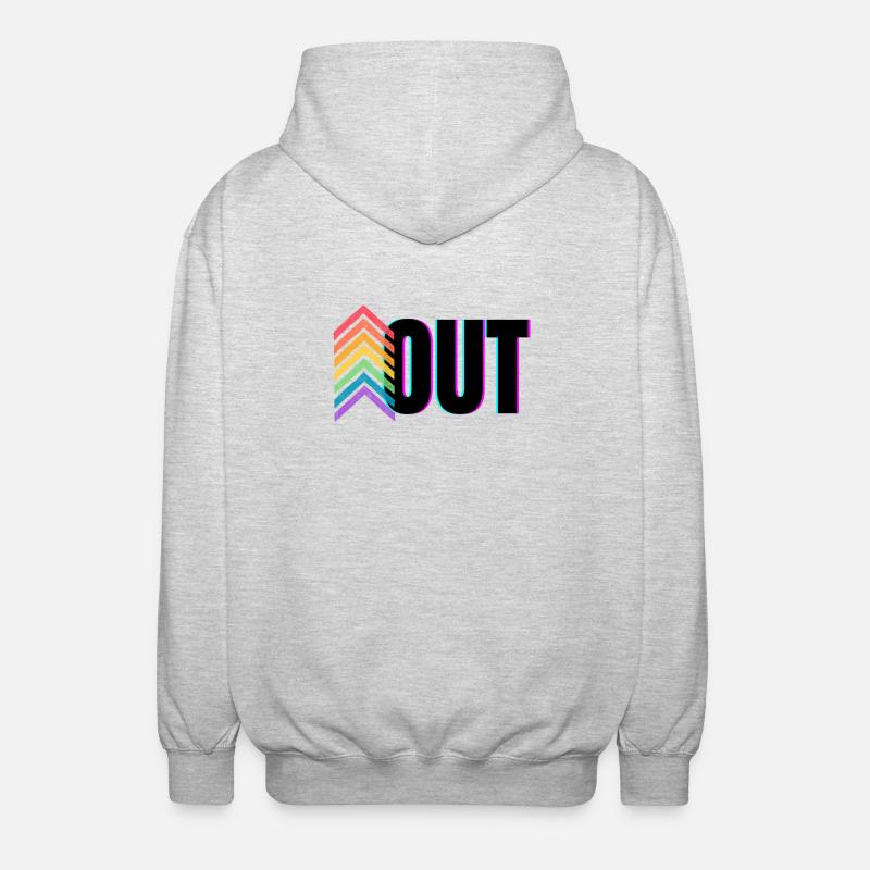 Pride Rainbow Logo Out - Unisex Kapuzenjacke - Hellgrau meliert