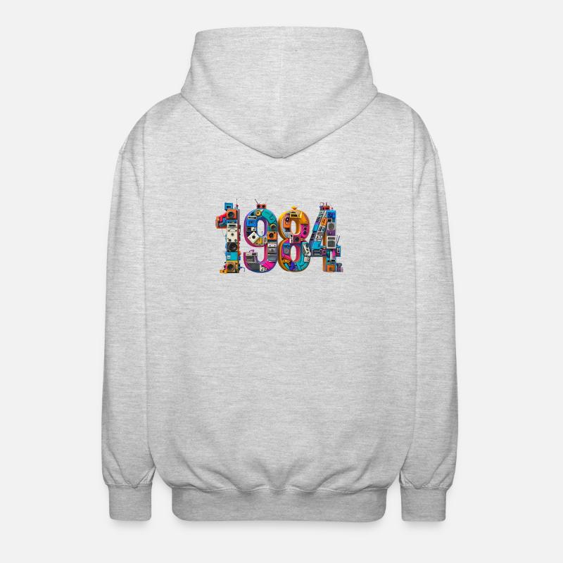 1984 – Abitur, Geburt oder Heirat  - Unisex Kapuzenjacke - Hellgrau meliert