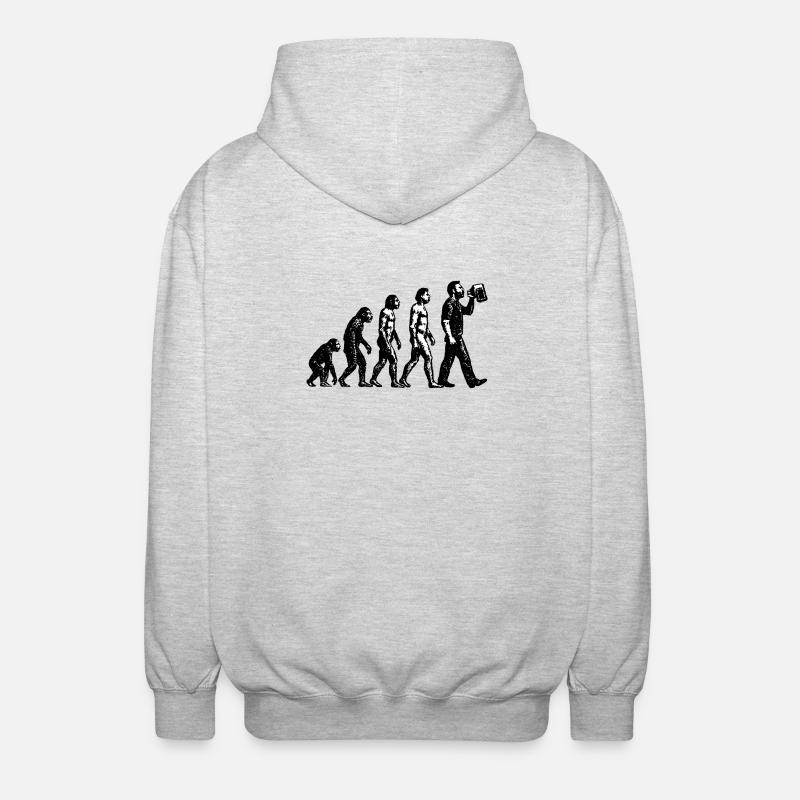 Evolution zum Biertrinker Grunge Design - Unisex Kapuzenjacke - Hellgrau meliert