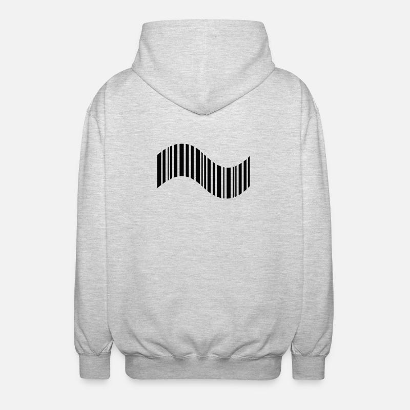 Barcode in wavy shape - Unisex Hooded Jacket - light heather grey