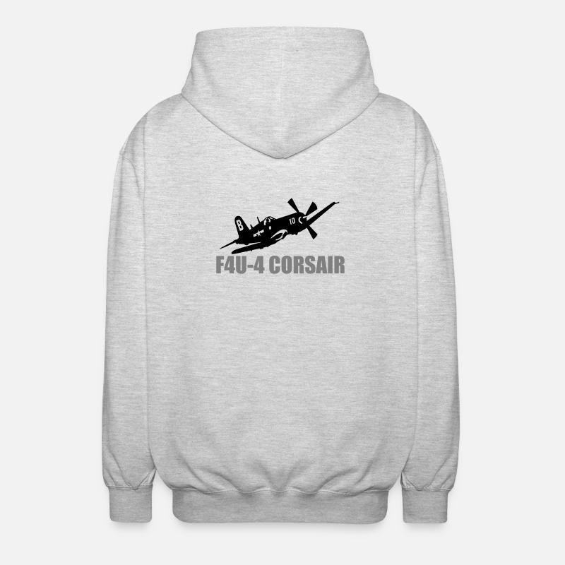 F4U 4 Corsair - Veste à capuche unisexe - gris clair chiné