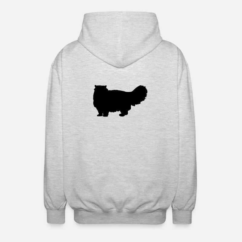 Chat persan - Veste à capuche unisexe - gris clair chiné